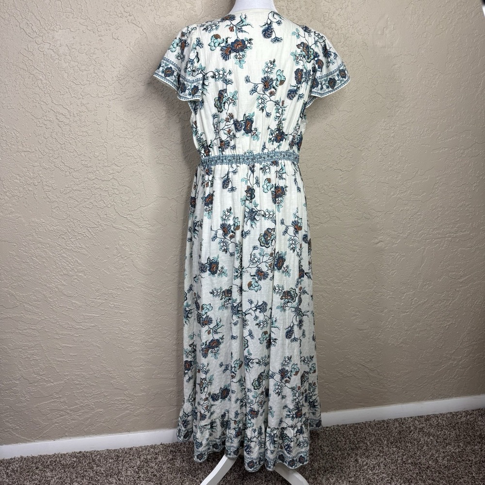Max Studio Maxi Dress Size L Floral Boho Cottagecore Coquette Beach Resort - Picture 4 of 14